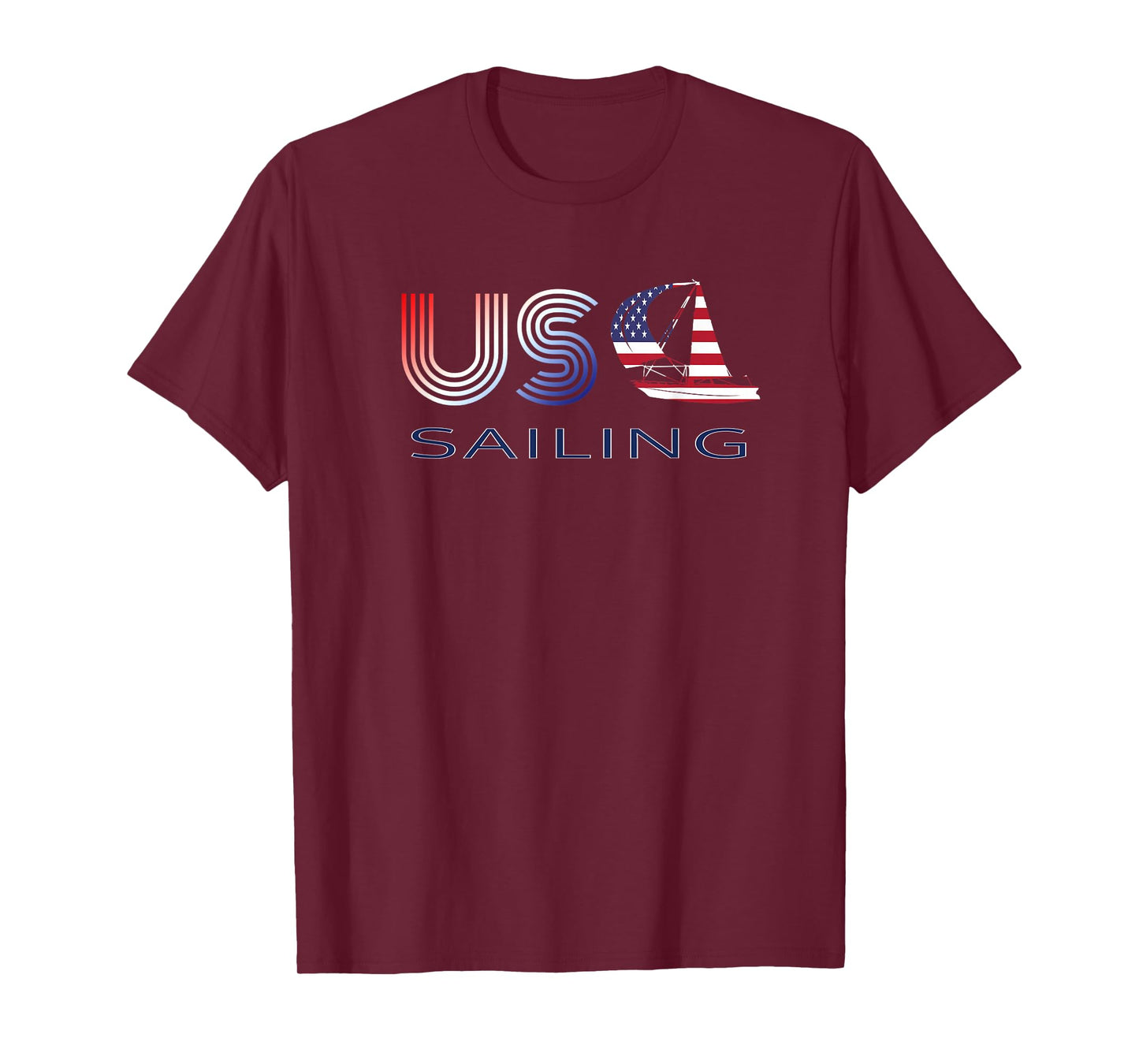 Nautical Patriotic USA Team Sports Sail American Sailing T-Shirt