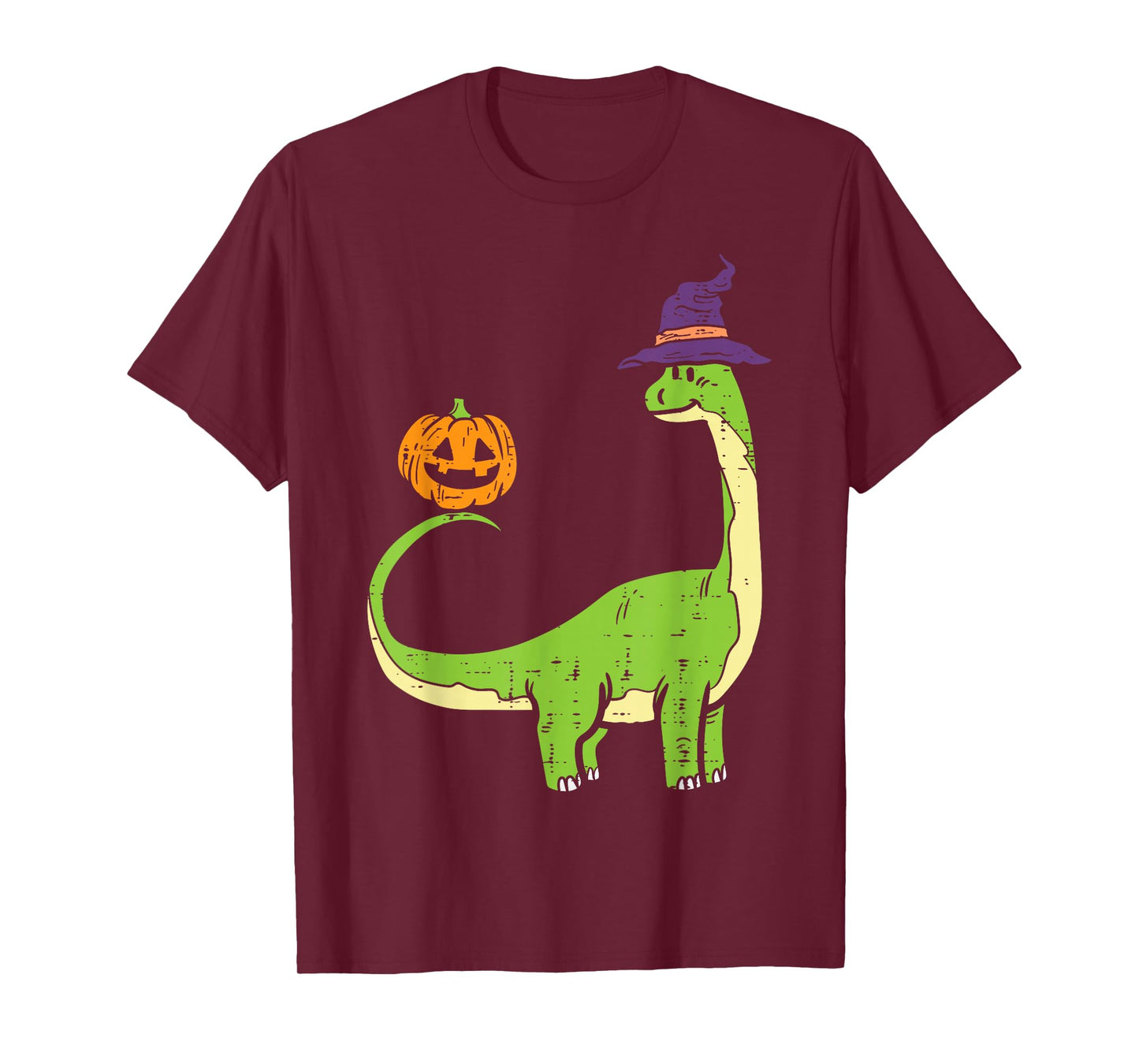 Brachiosaurus Witch Pumpkin Halloween Dinosaur Brontosaurus T-Shirt