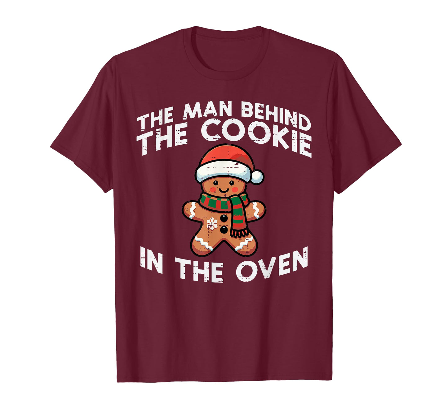 Christmas Pregnancy Man Behind Cookie Oven Xmas Husband Men T-Shirt