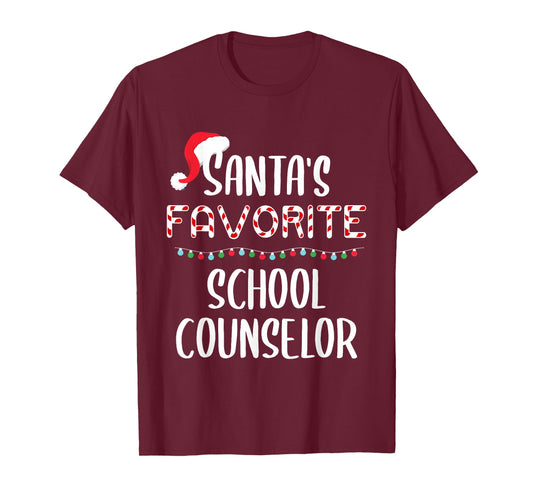 Santas Favorite School Counselor Pajamas Christmas Xmas T-Shirt