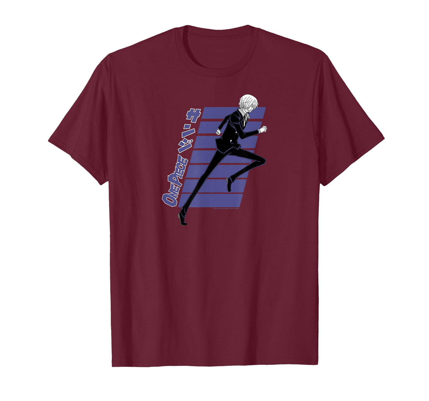 One Piece Anime Purple Streak Black Leg Sanji T-Shirt