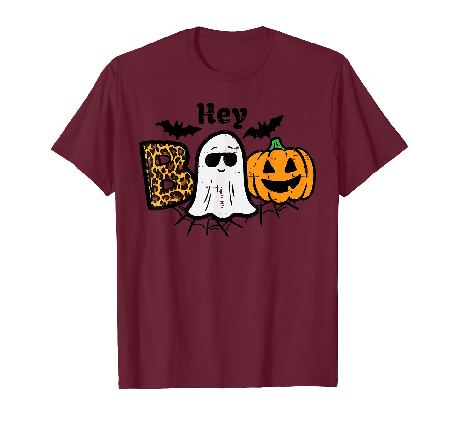 Halloween Hey Boo Ghost Pumpkin Costume Women Girls Kids T-Shirt