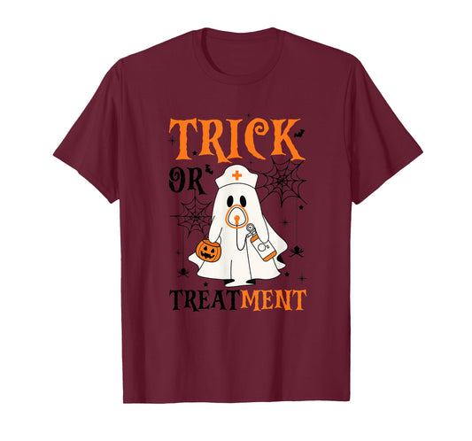 Trick Or Treatment Respiratory Therapist Nurse Halloween T-Shirt