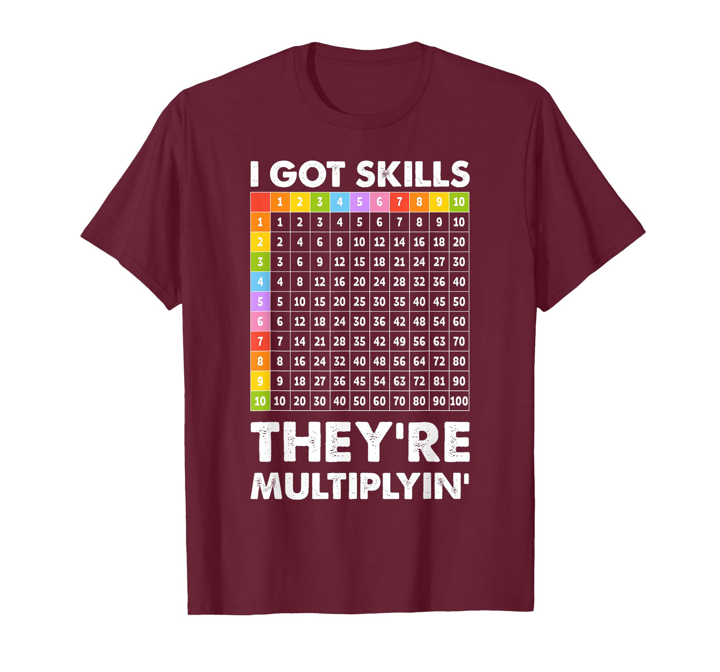 I Got Skills They're Multiplying Nerd Funny Math Teacher T-Shirt