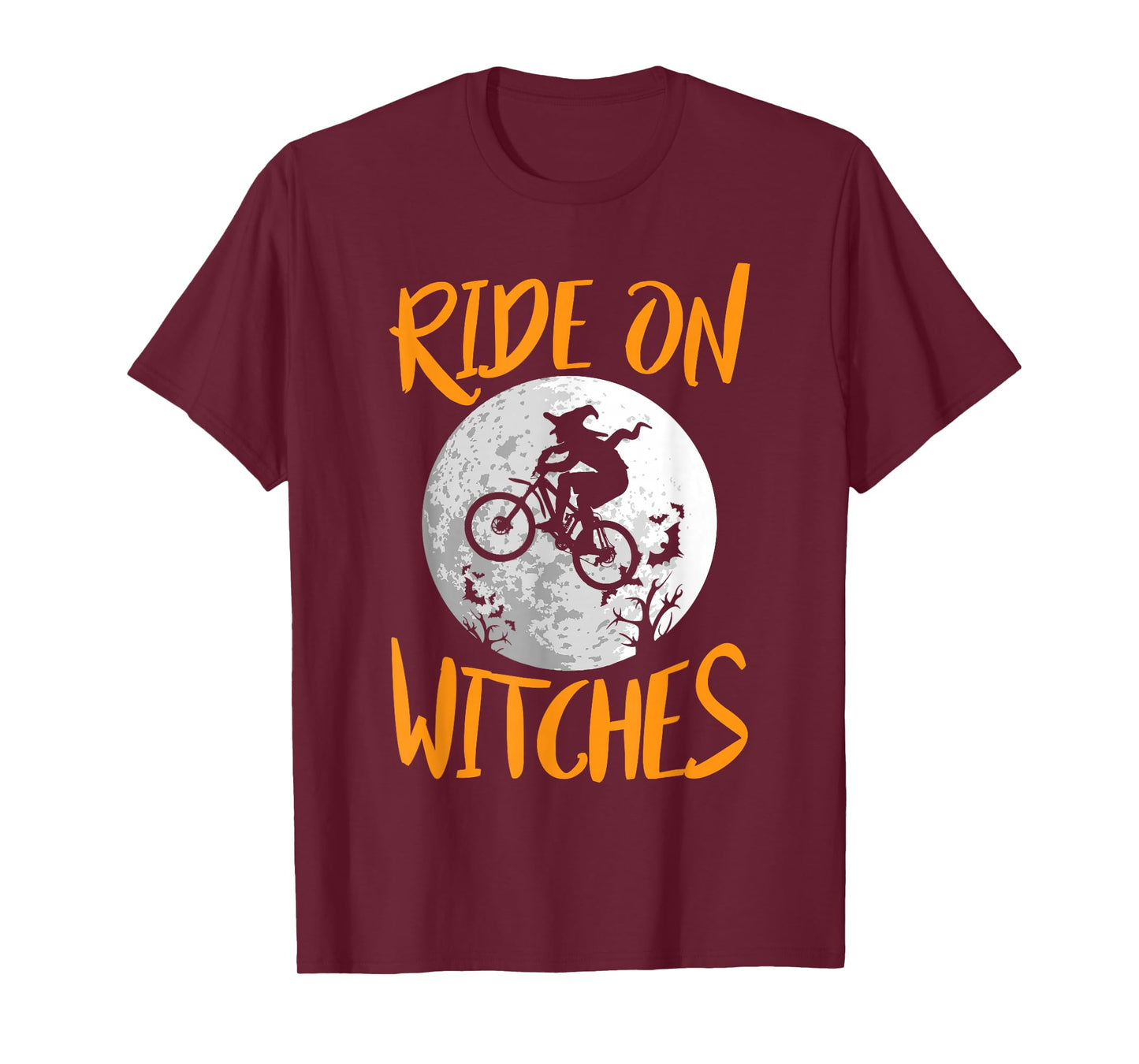 Funny Halloween Full Moon Ride On Witches Cycling Bike Shirt T-Shirt