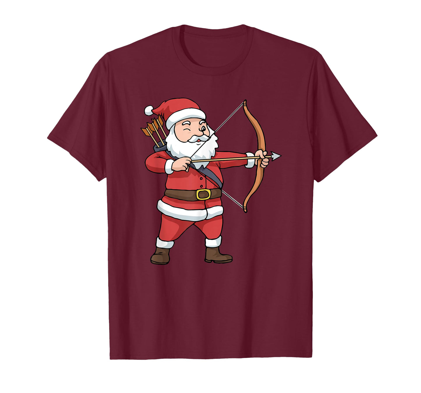 Christmas Archery Tshirt Arrow Bow Hunting Santa Claus T-Shirt