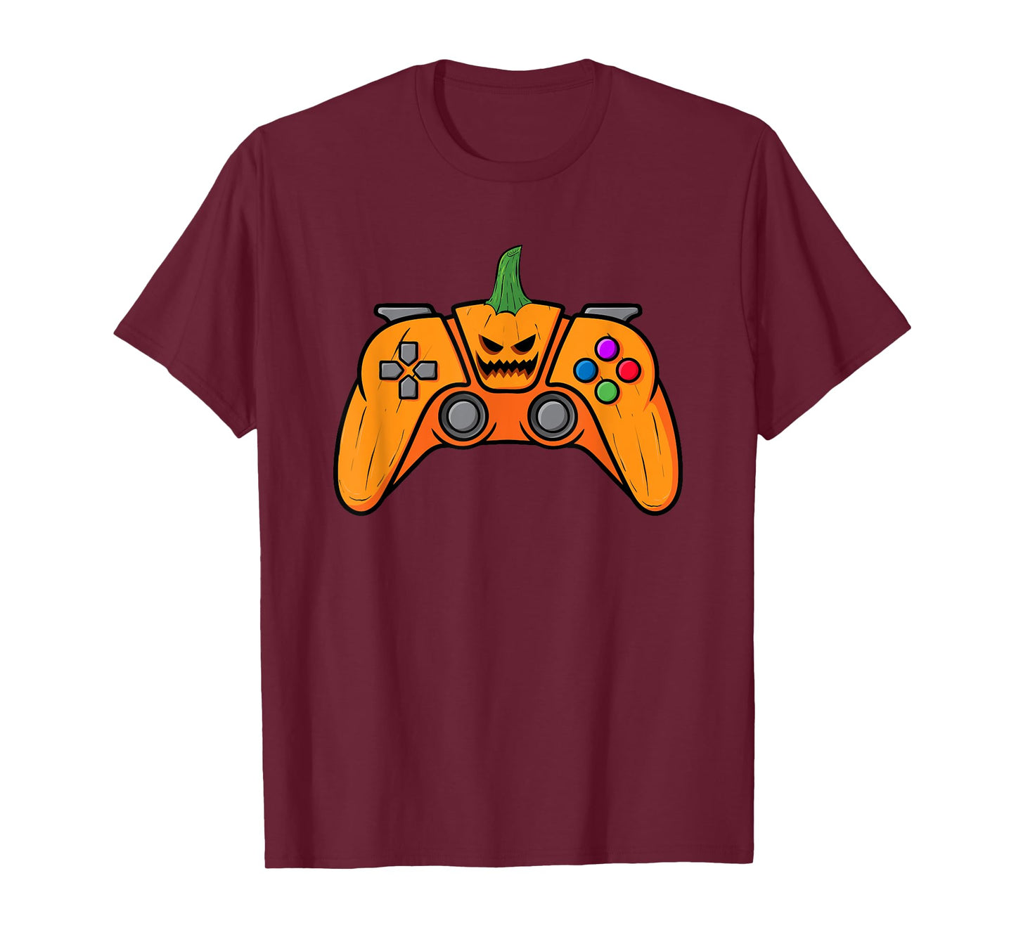 Halloween Video Game Controller With Pumpkin Face Gaming T-Shirt