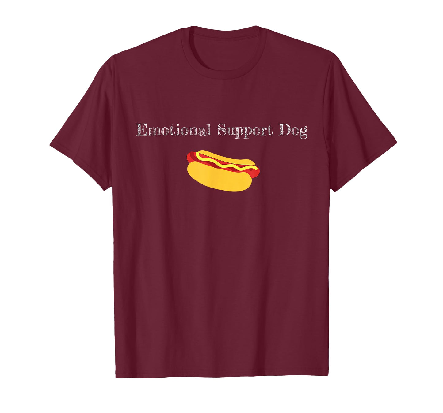 Emotional Support Dog Funny Hot Dog Play On Words T-Shirt
