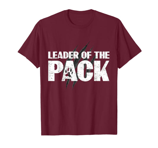Wolf Pack Gift design | Leader of The Pack Paw Print design T-Shirt