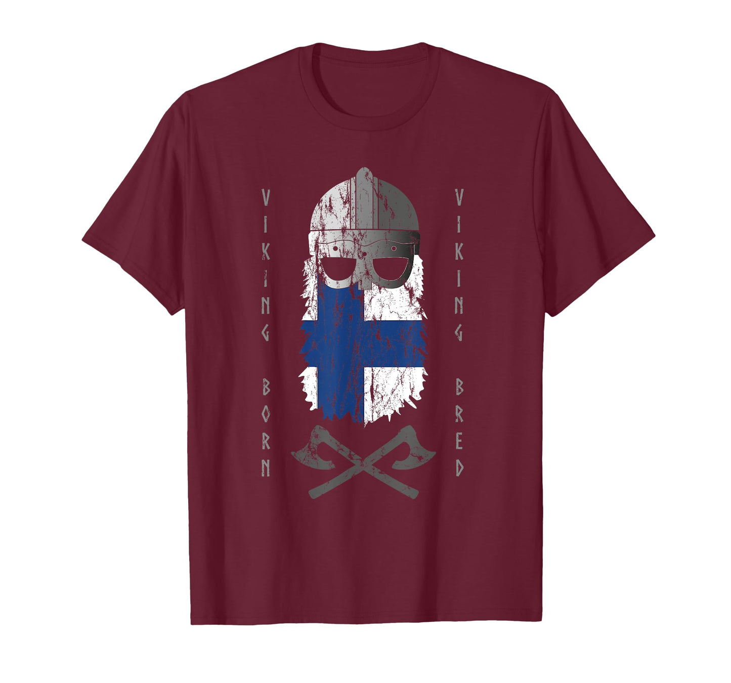Finland Viking T-Shirt Finnish Warrior with Helmet and Axes