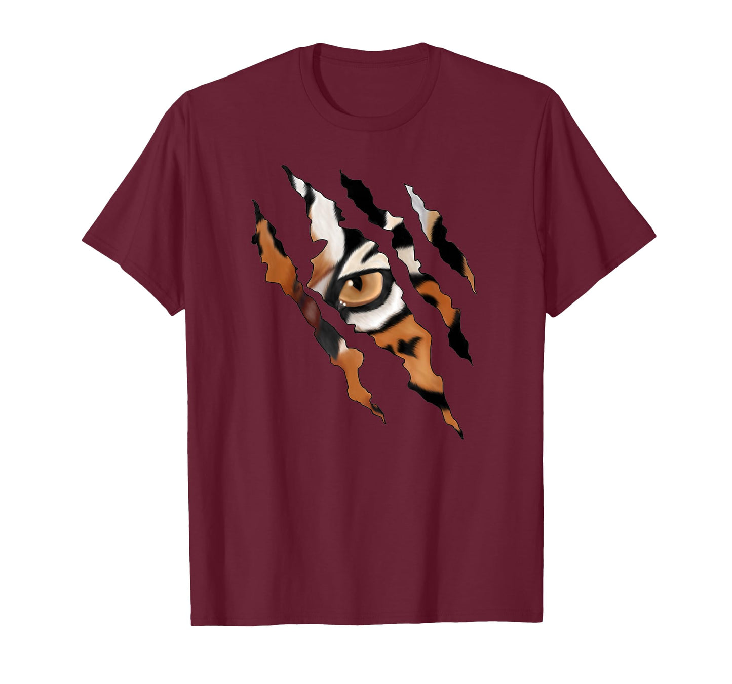 Fearless Tiger Cat Eye Claw Silhouette T-Shirt