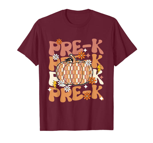 Pre-K Teacher Thanksgiving, Halloween Fall Pumpkin Teacher T-Shirt