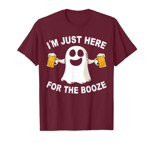 Drinking Halloween Costume Men I'm Just Here for The Booze T-Shirt
