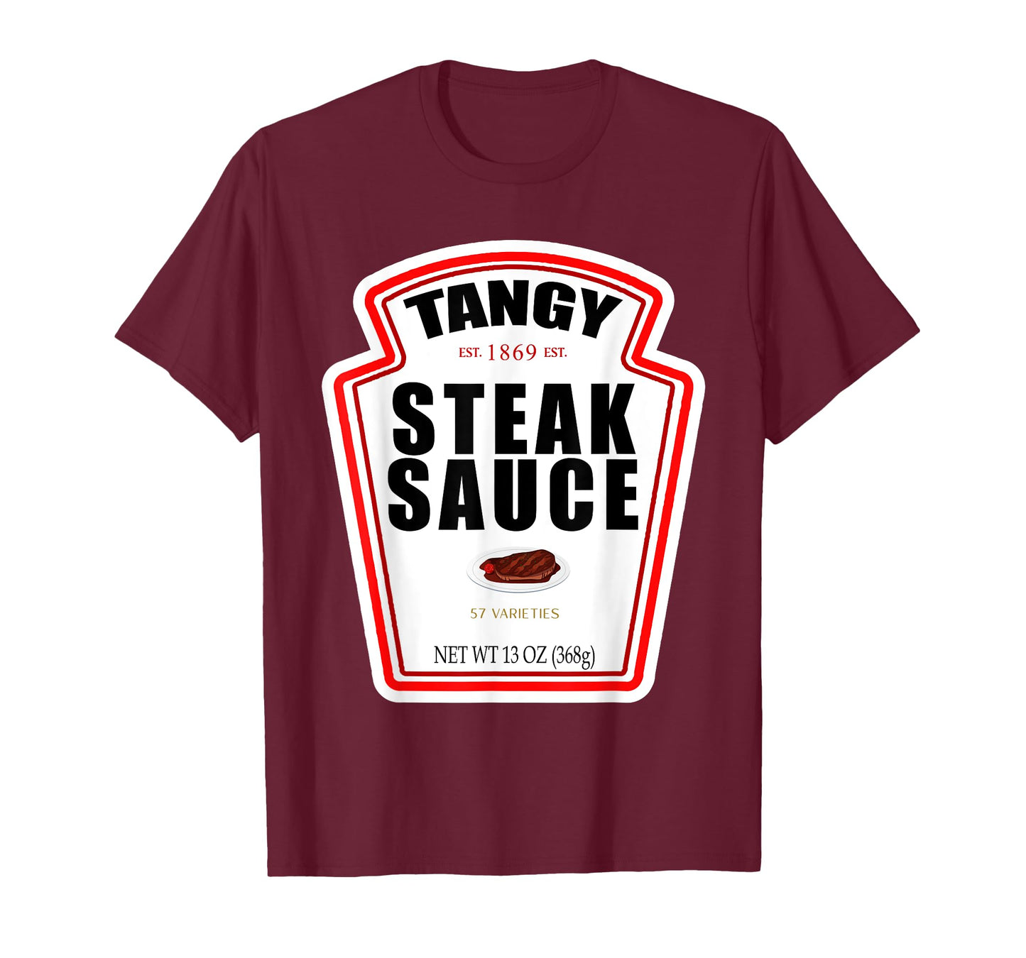 Steak Sauce Bottle Label Funny Halloween Costume Outfit T-Shirt