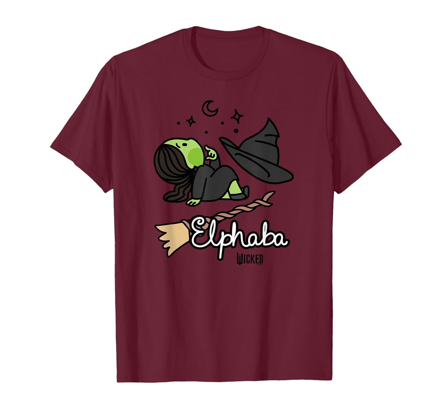 Wicked Logo Elphaba Daydreaming Playful Cartoon Style T-Shirt