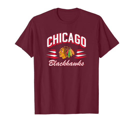 Chicago Blackhawks Retro Diamond Black Officially Licensed T-Shirt