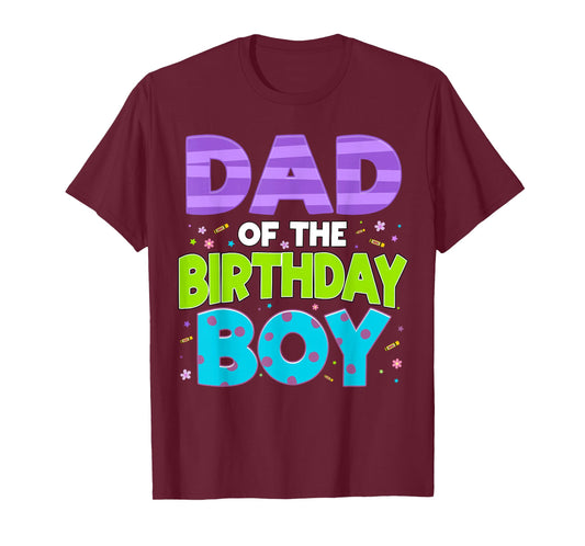 Dad of The Birthday Boy Funny Monster Birthday Boy Family T-Shirt
