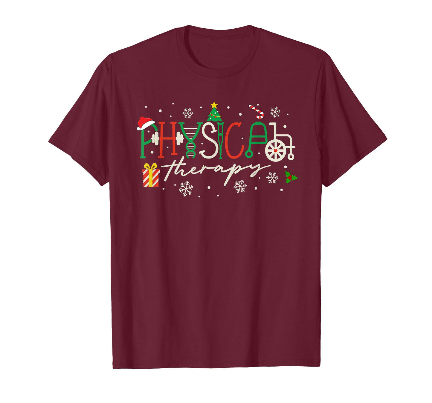 Christmas Physical Therapy Xmas Pediatric PT PTA DPT T-Shirt