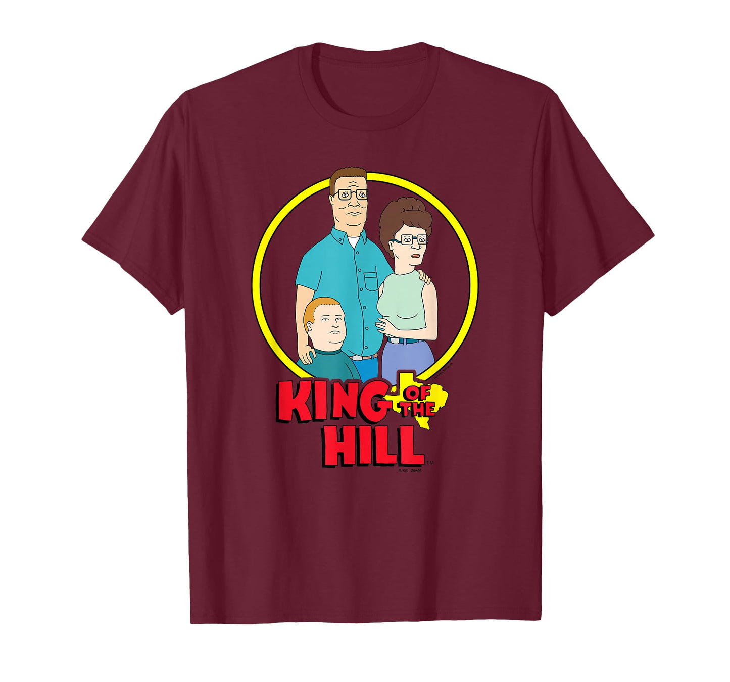 King of The Hill Retro Classic Family Portrait Circle Logo T-Shirt