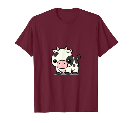 Chibi Kawaii Cow Farmer Farm Animal Lover T-Shirt