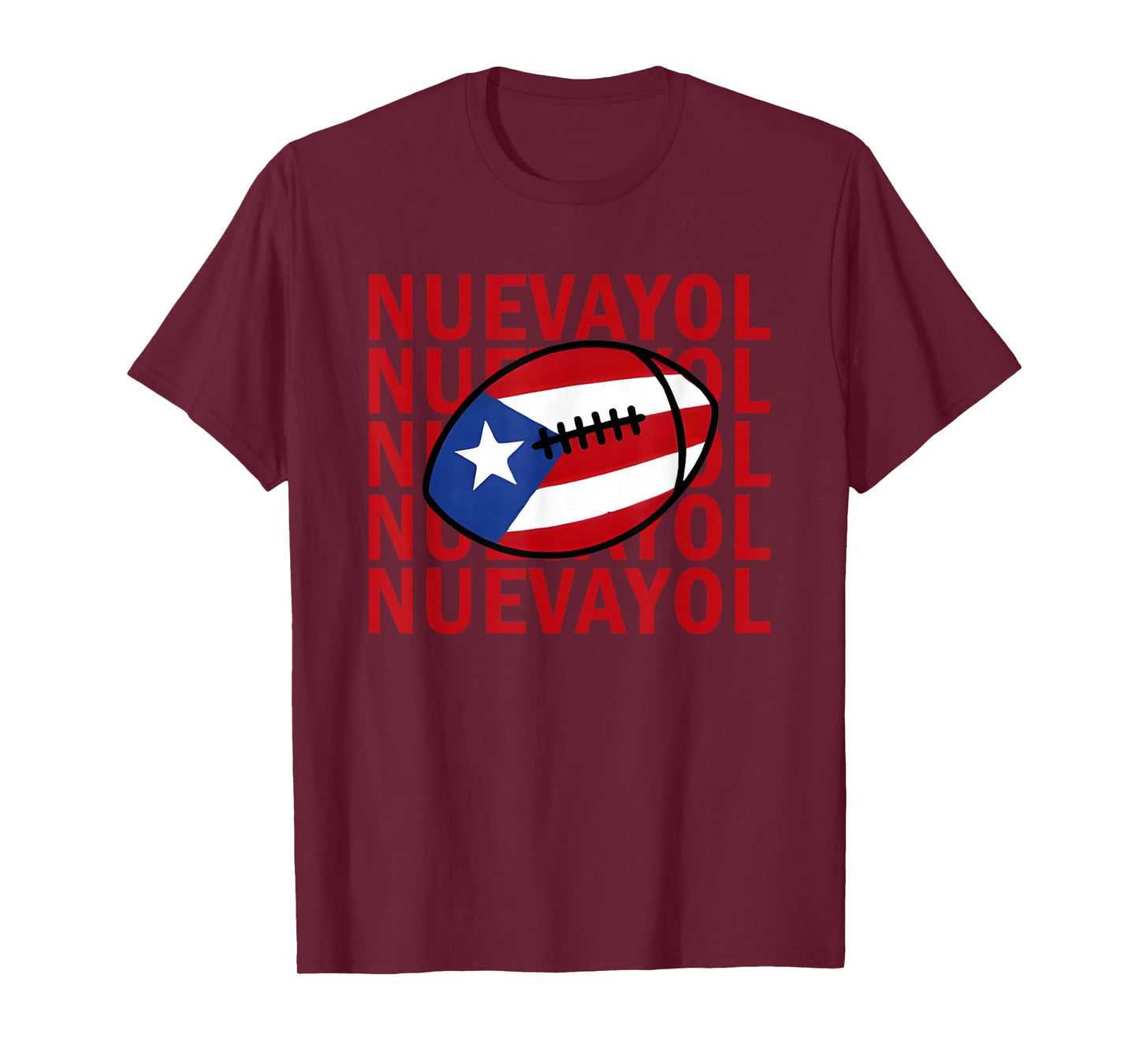 NUEVAYOL Puerto Rican Football Flag Pride Graphic Design T-Shirt