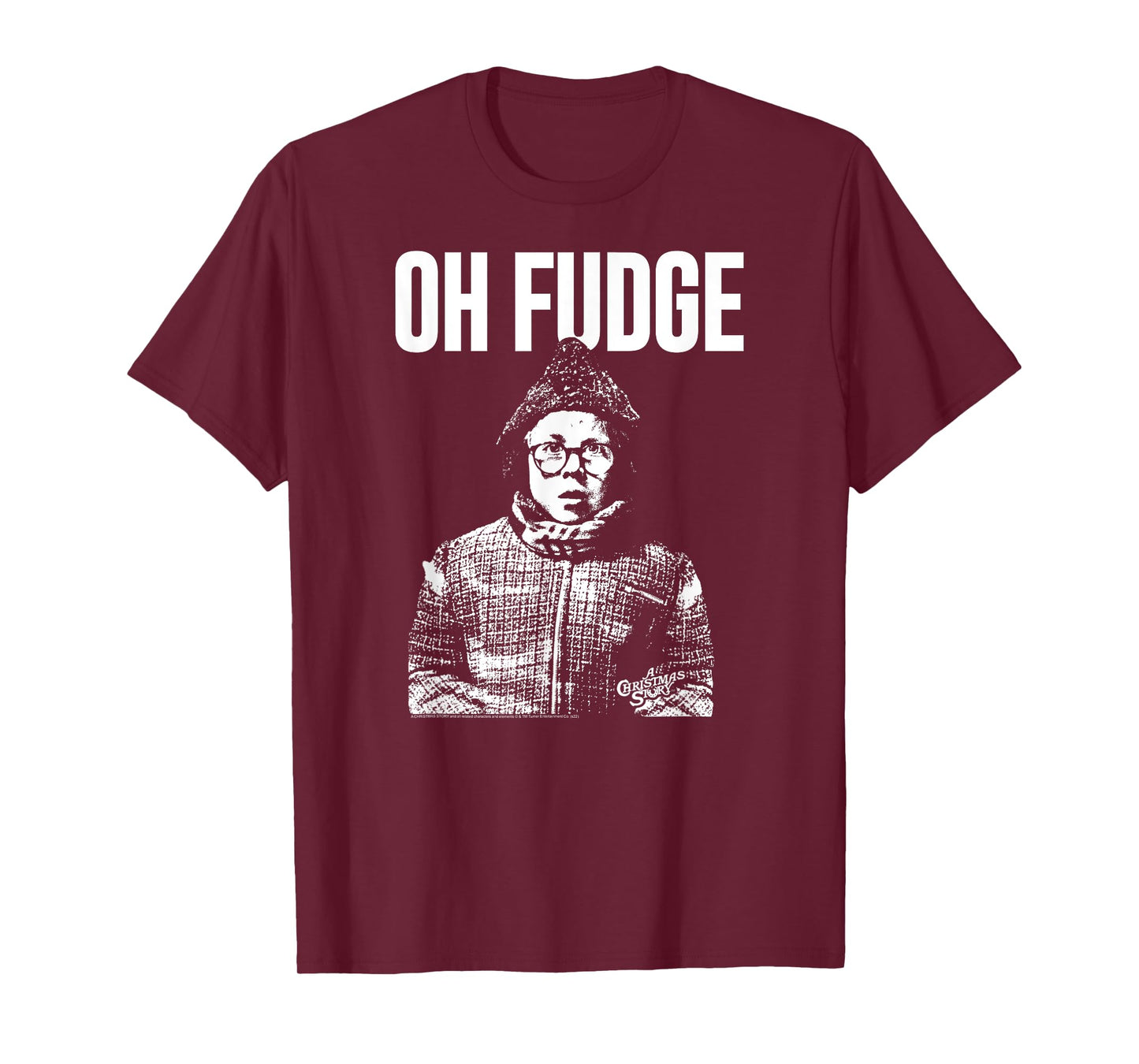 A Christmas Story Oh Fudge Black & White Ralphie Holiday T-Shirt