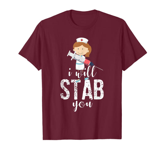 I Will Stab You Ghost Pumpkin Nurse T-Shirt