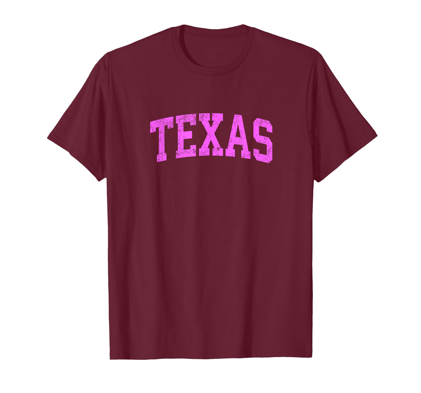 Texas TX Vintage Athletic Sports Pink Design T-Shirt