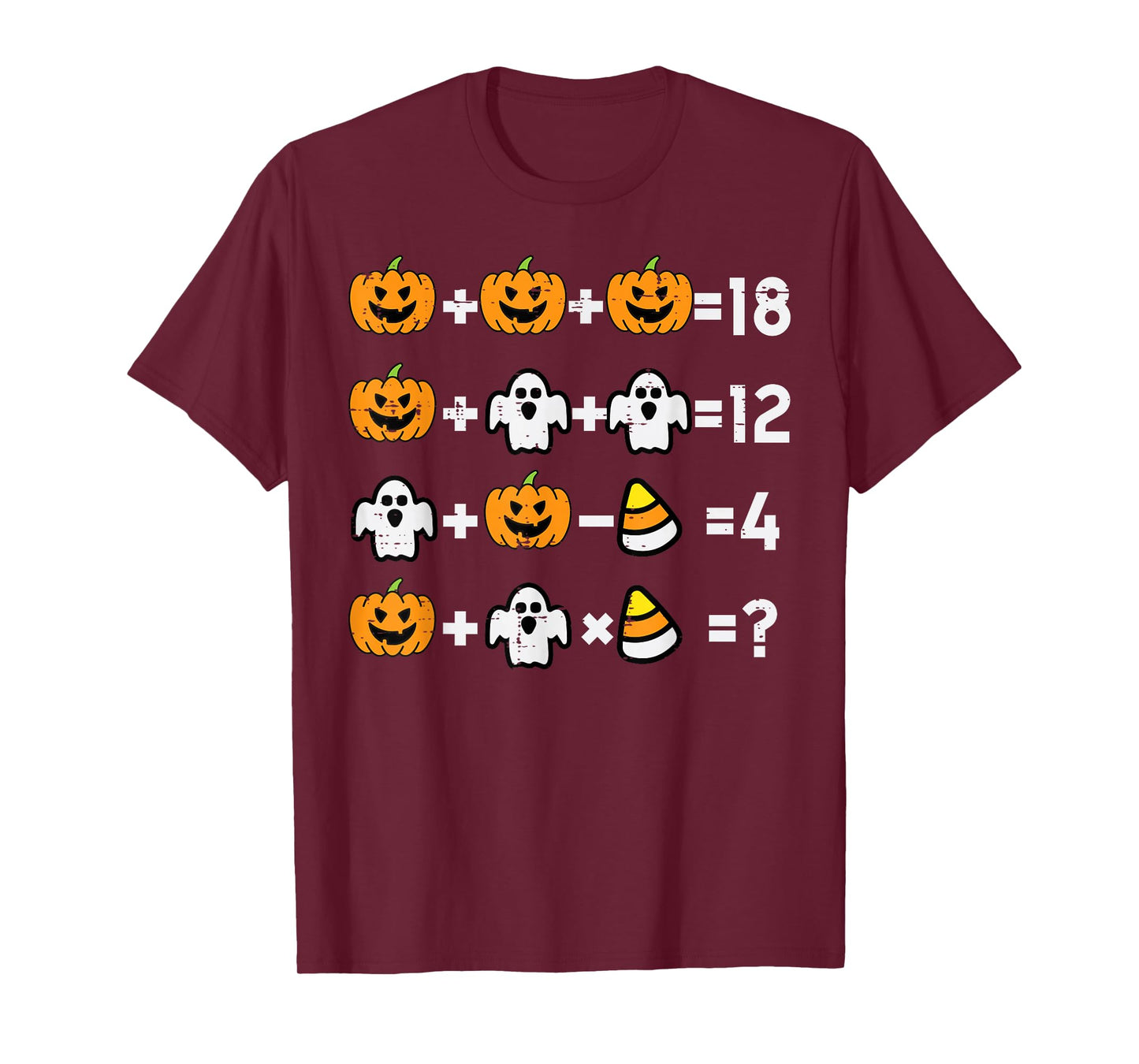 Pumpkin Ghost Equation Math Teacher Halloween Costume T-Shirt