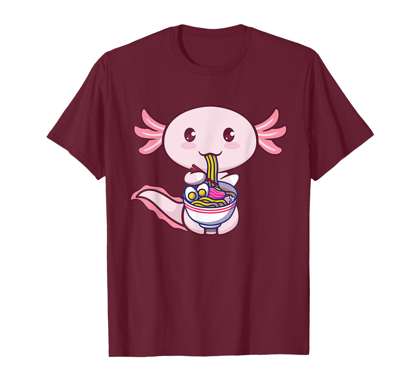 Ramen Axolotl Fish Eating Ramen Cute Kawaii Amine Japanese T-Shirt