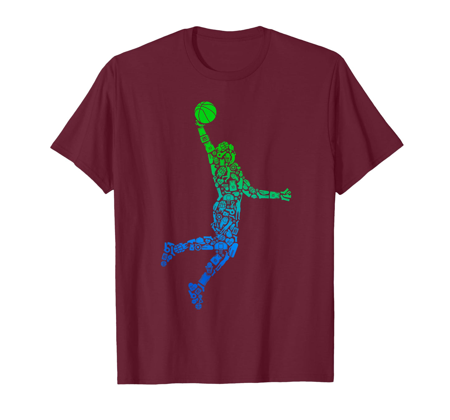Basketball Player Dunking Symbols Boys Kids Men Basketball T-Shirt