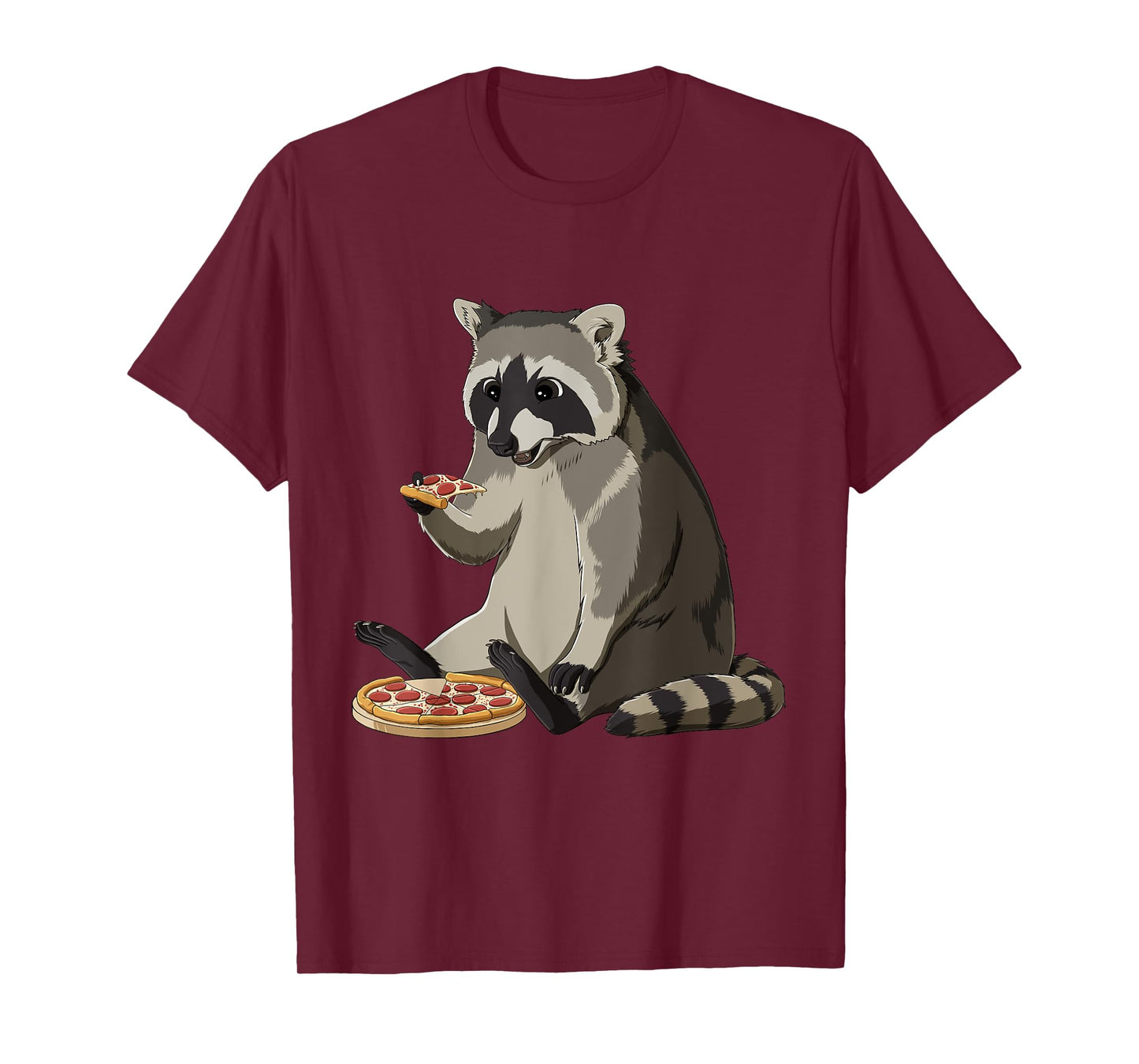 Funny Raccoon Eats Pizza T-Shirt