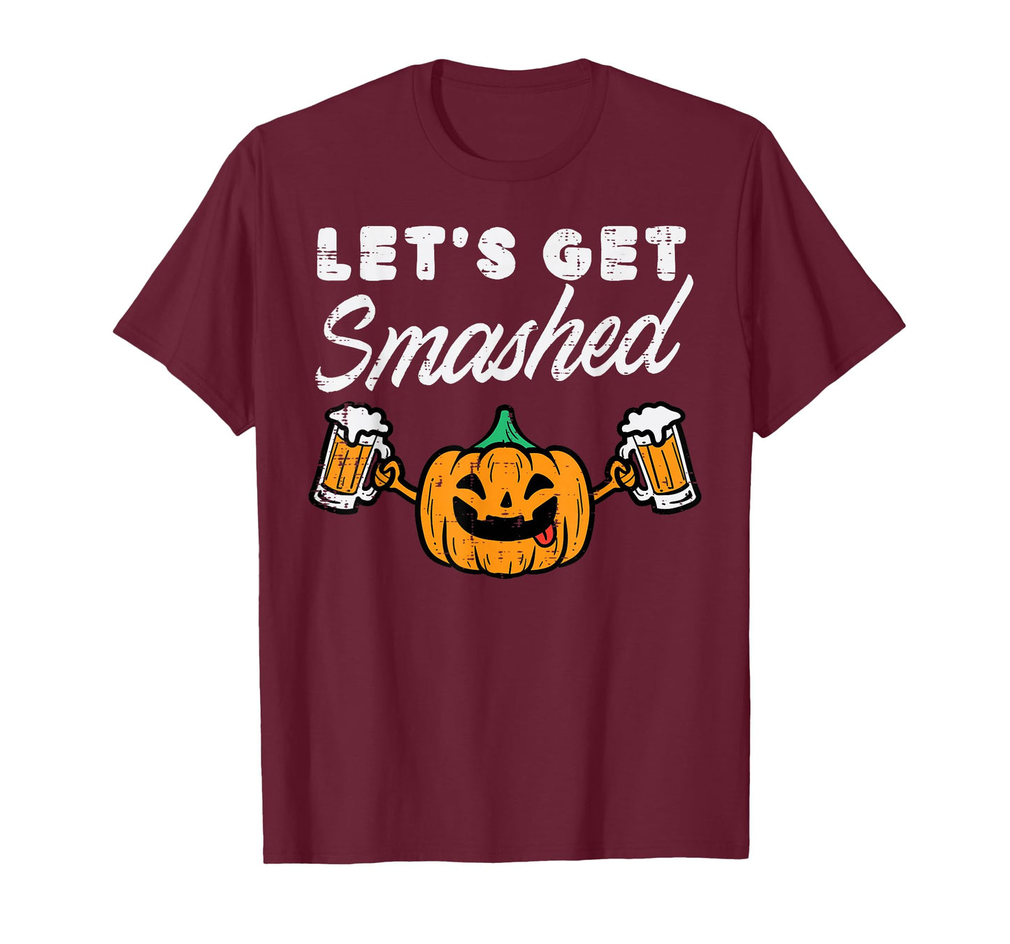 Let's Get Smashed Funny Pumpkin Adult Halloween Costume Men T-Shirt