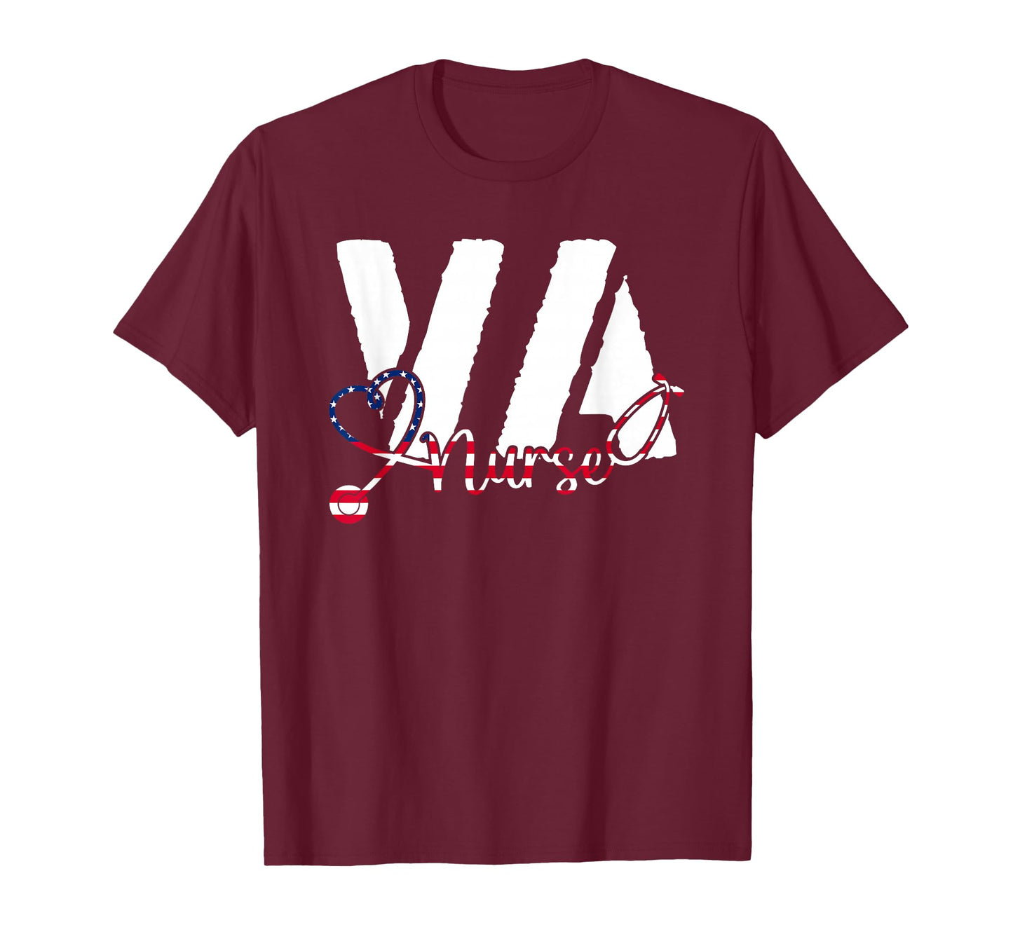 VA Nurse RN American Flag Patriotic 4th of July Veterans Day T-Shirt
