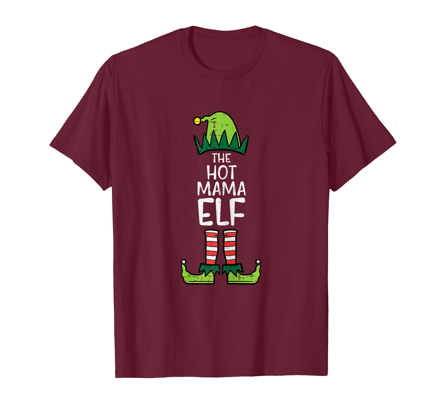Hot Mama Elf Xmas Christmas For Family Mom Women Funny T-Shirt