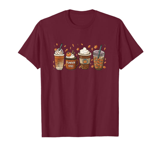 Halloween Coffee Pumpkin Latte Spice Coffee Love Fall Season T-Shirt
