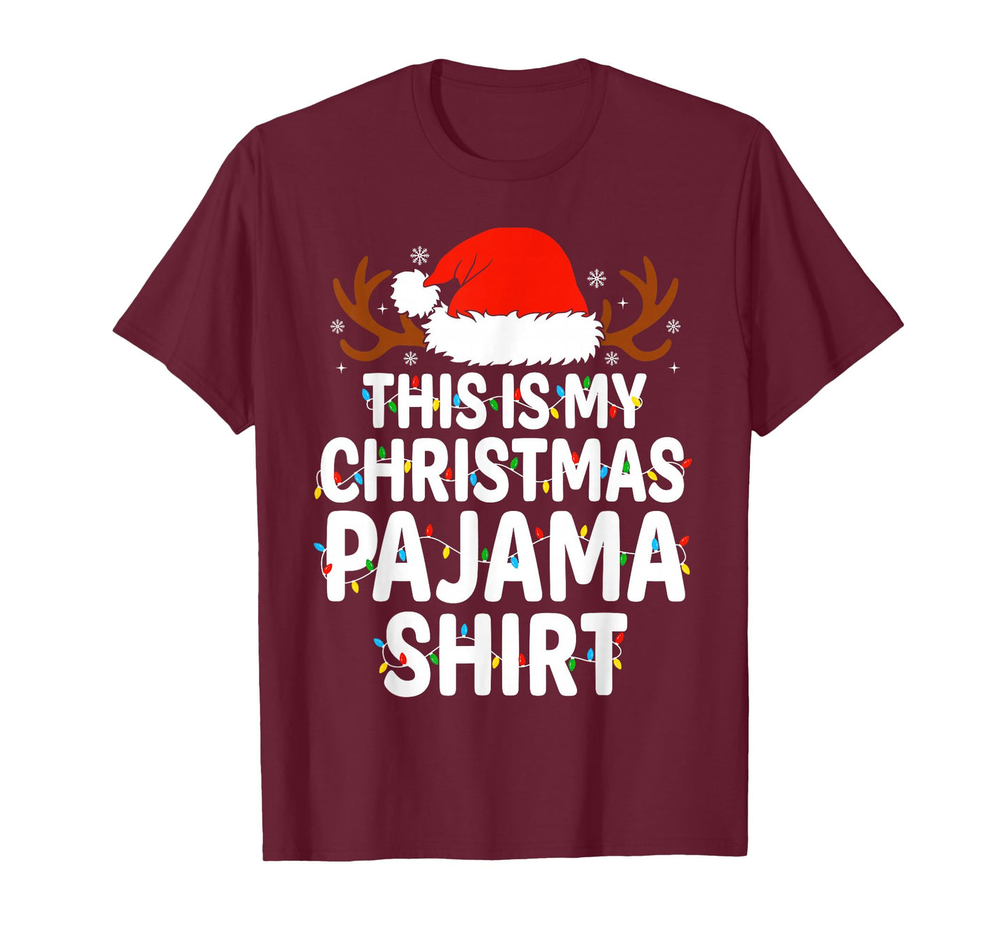 This is My Christmas Pajama Shirt Xmas Lights Men Women T-Shirt