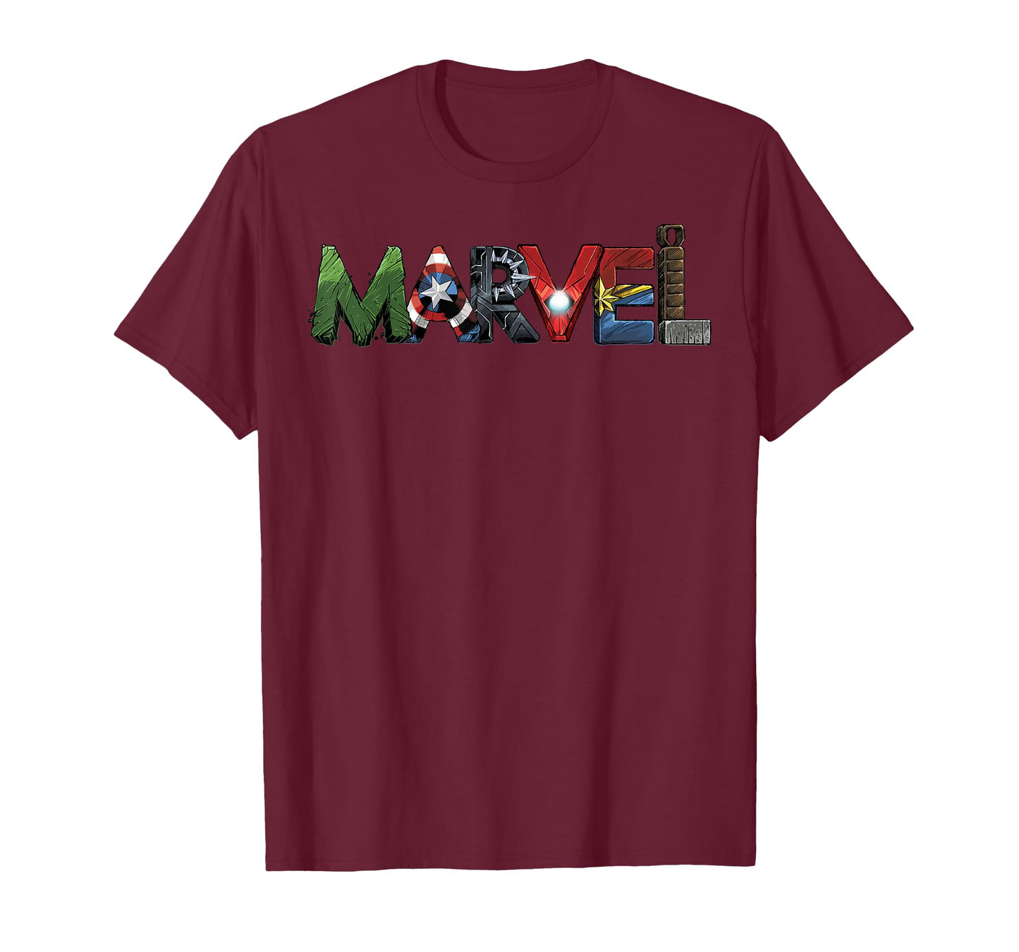 Marvel Avengers Character Text Portrait T-Shirt Small
