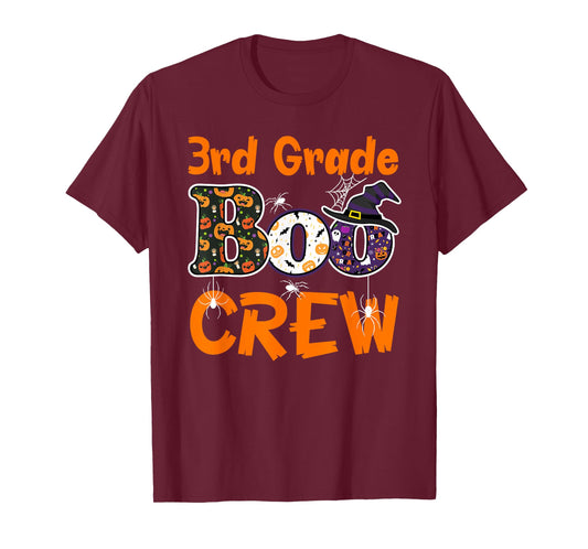 3rd Grade Boo Crew Halloween Gifts Teachers Students Costume T-Shirt