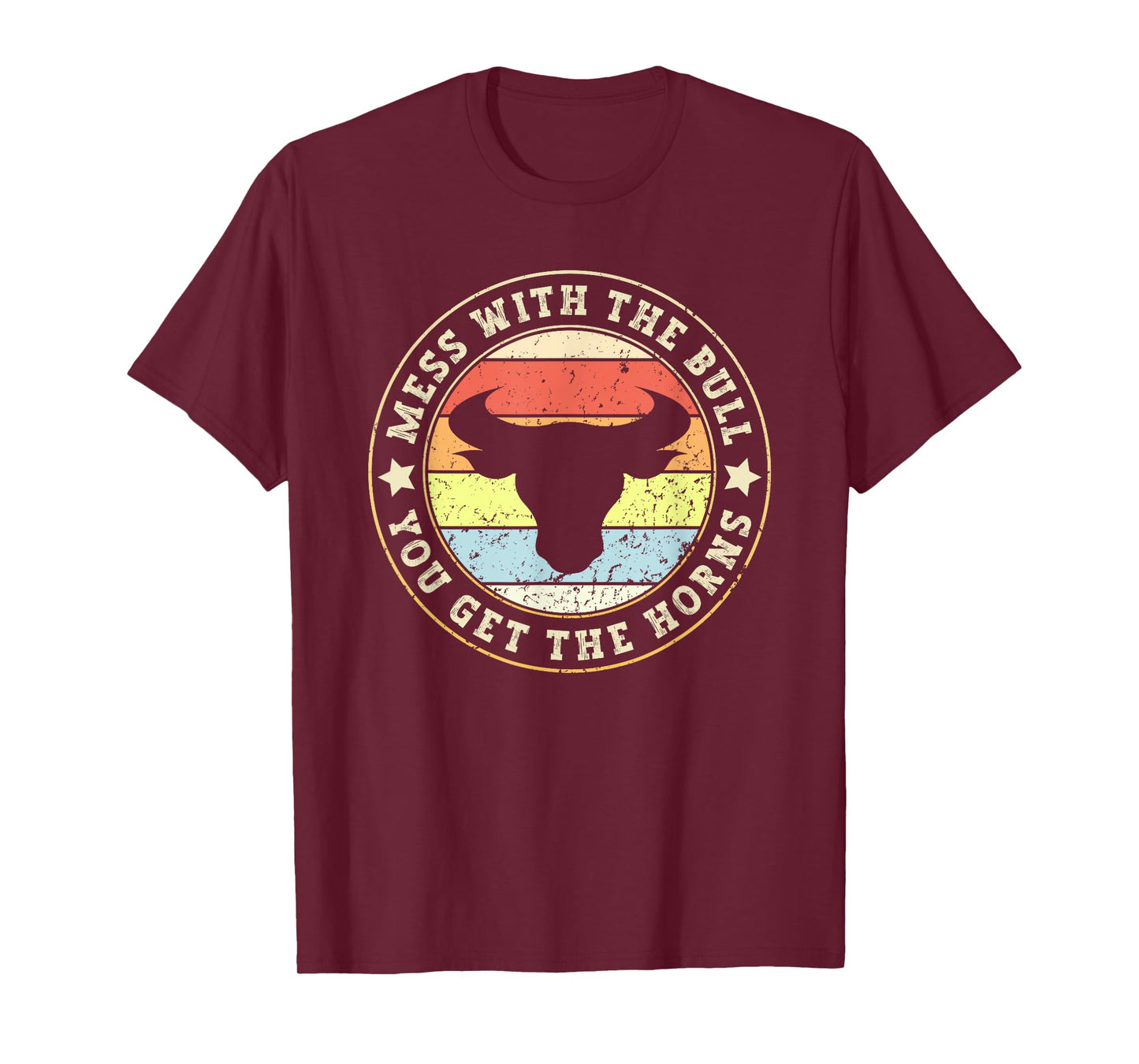 Rodeo Bull Rider Mess With The Bull You'll Get The Horns Red T-Shirt