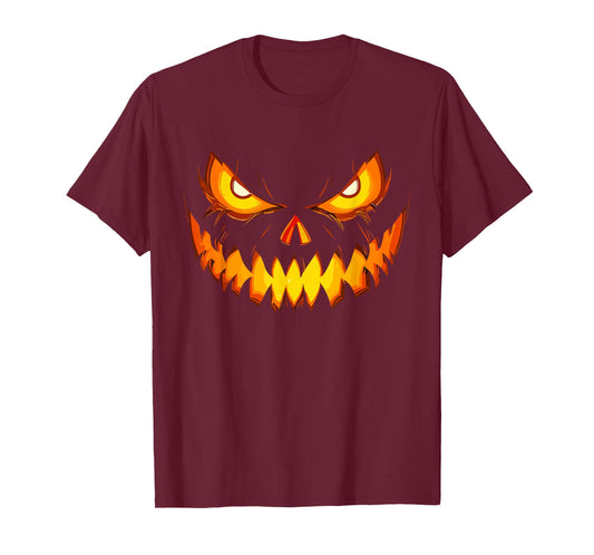Scary Spooky Jack O Lantern Face Pumpkin Costume Halloween T-Shirt