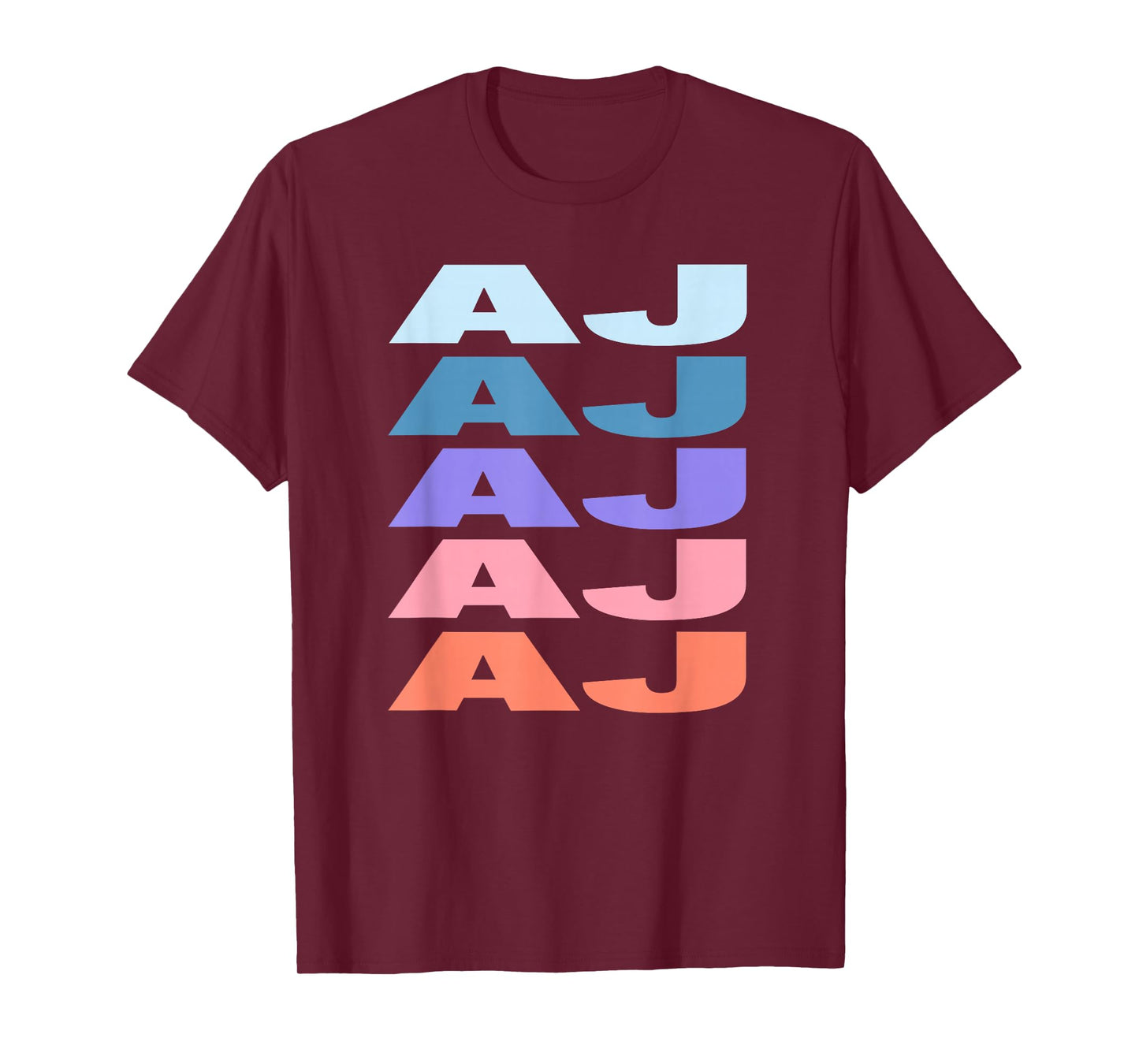 Funny Modern Repeated Text Design First Name AJ T-Shirt