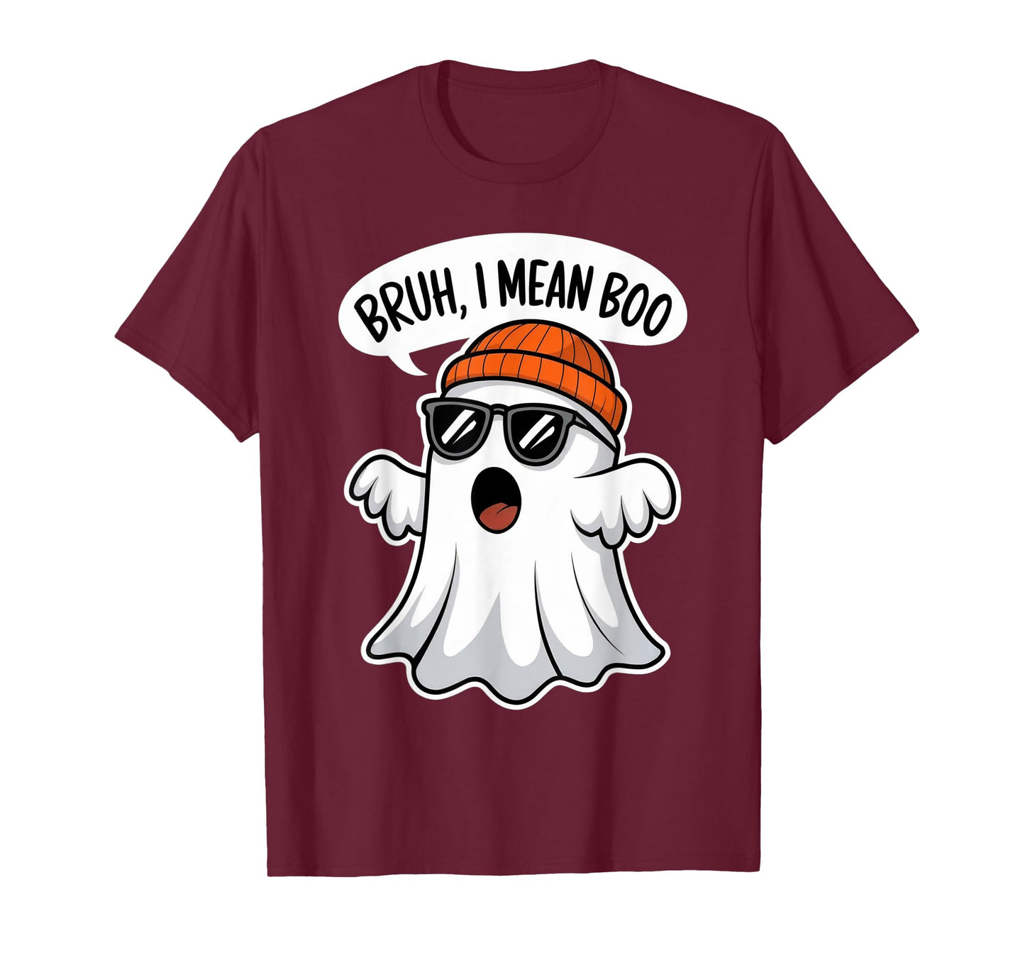 Funny Halloween Ghost Boo Bruh I Mean Boo For Boys Kids Men T-Shirt