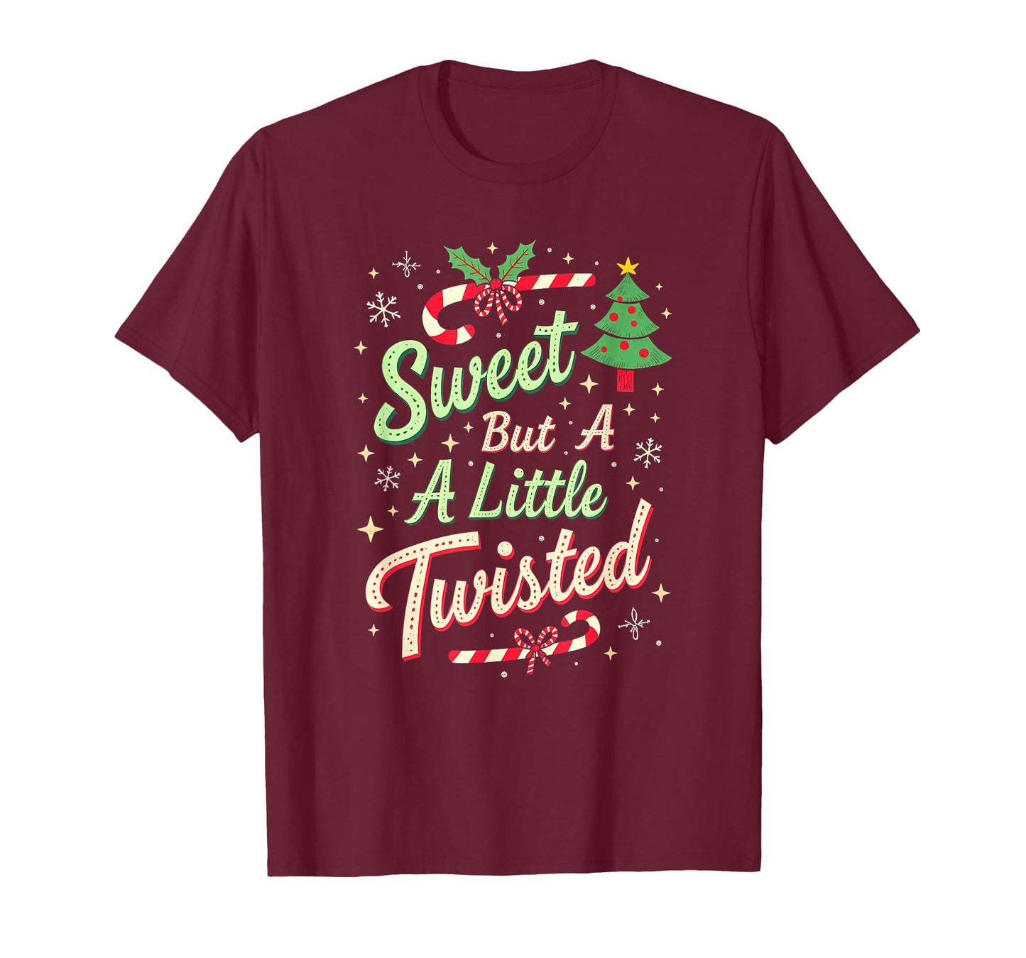 Sweet But Twisted Funny Christmas Candy Cane Xmas T-Shirt