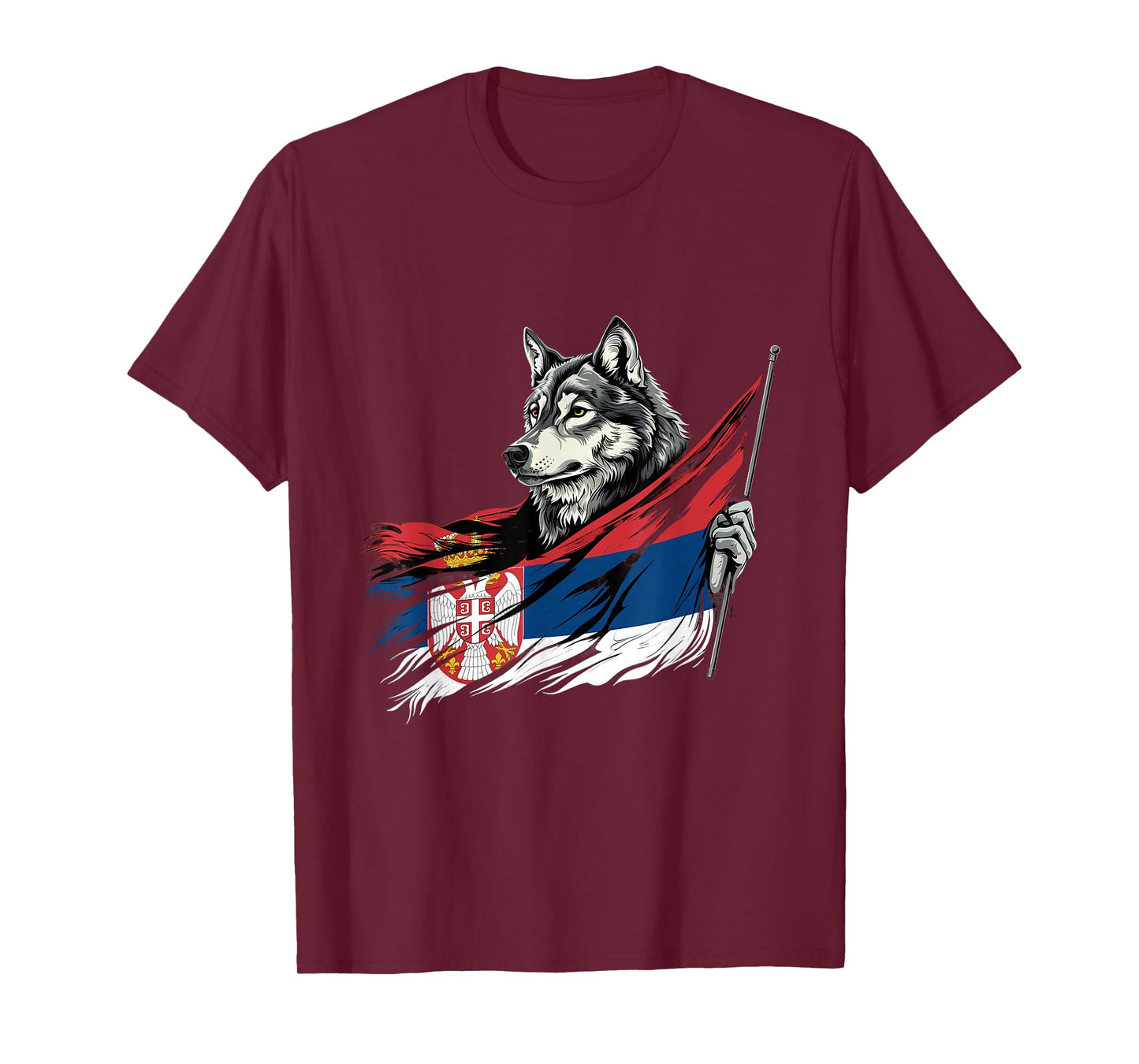 Serbia Flag Serbian Pride Serbian Roots Wolf Heart Srbija T-Shirt