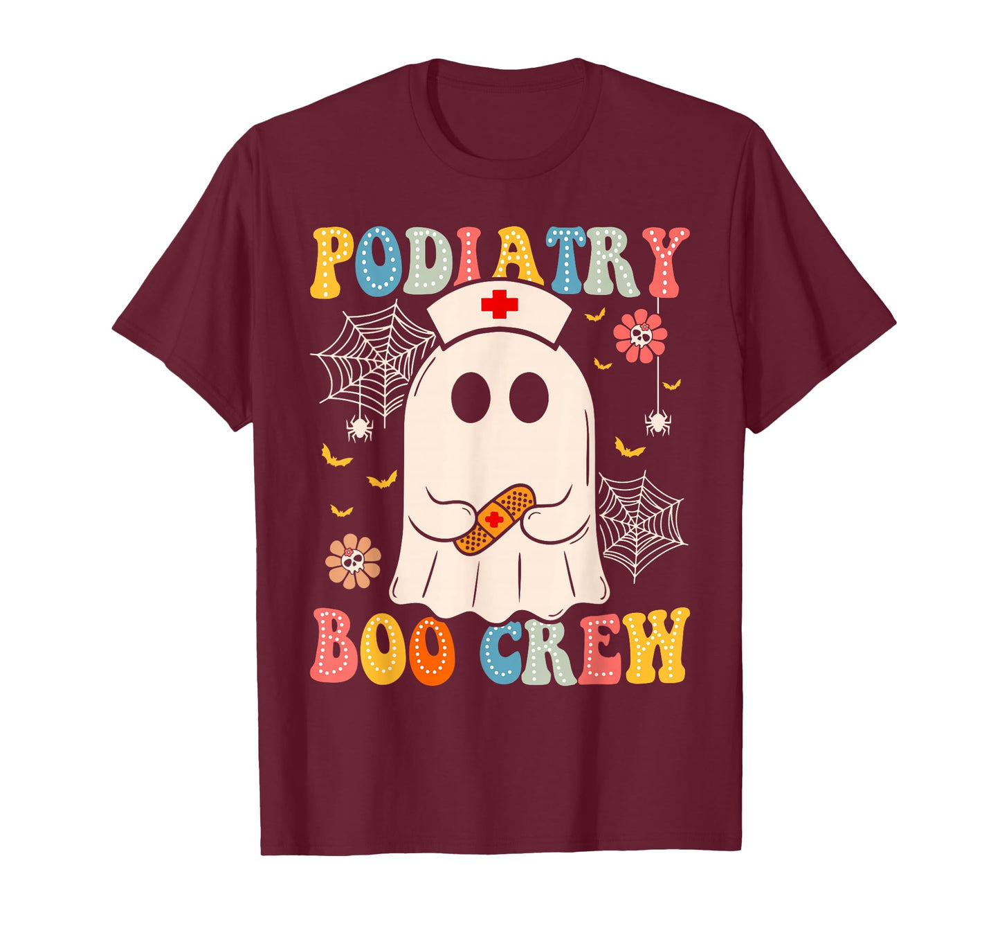 Groovy Podiatry Boo Crew Nurse Funny Ghost Halloween Nurse T-Shirt