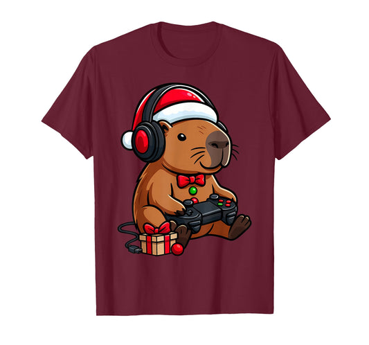 Bruh Christmas Capybara Gamer Video Gaming Men Women Kids T-Shirt