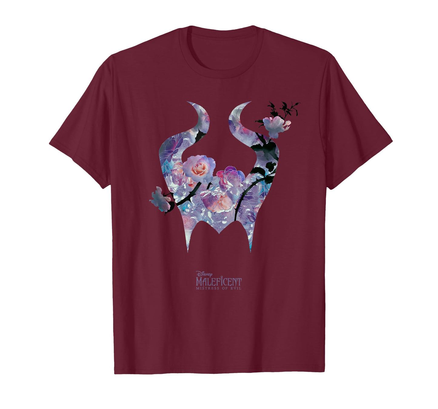 Disney Maleficent: Mistress of Evil Floral Horns T-Shirt Small