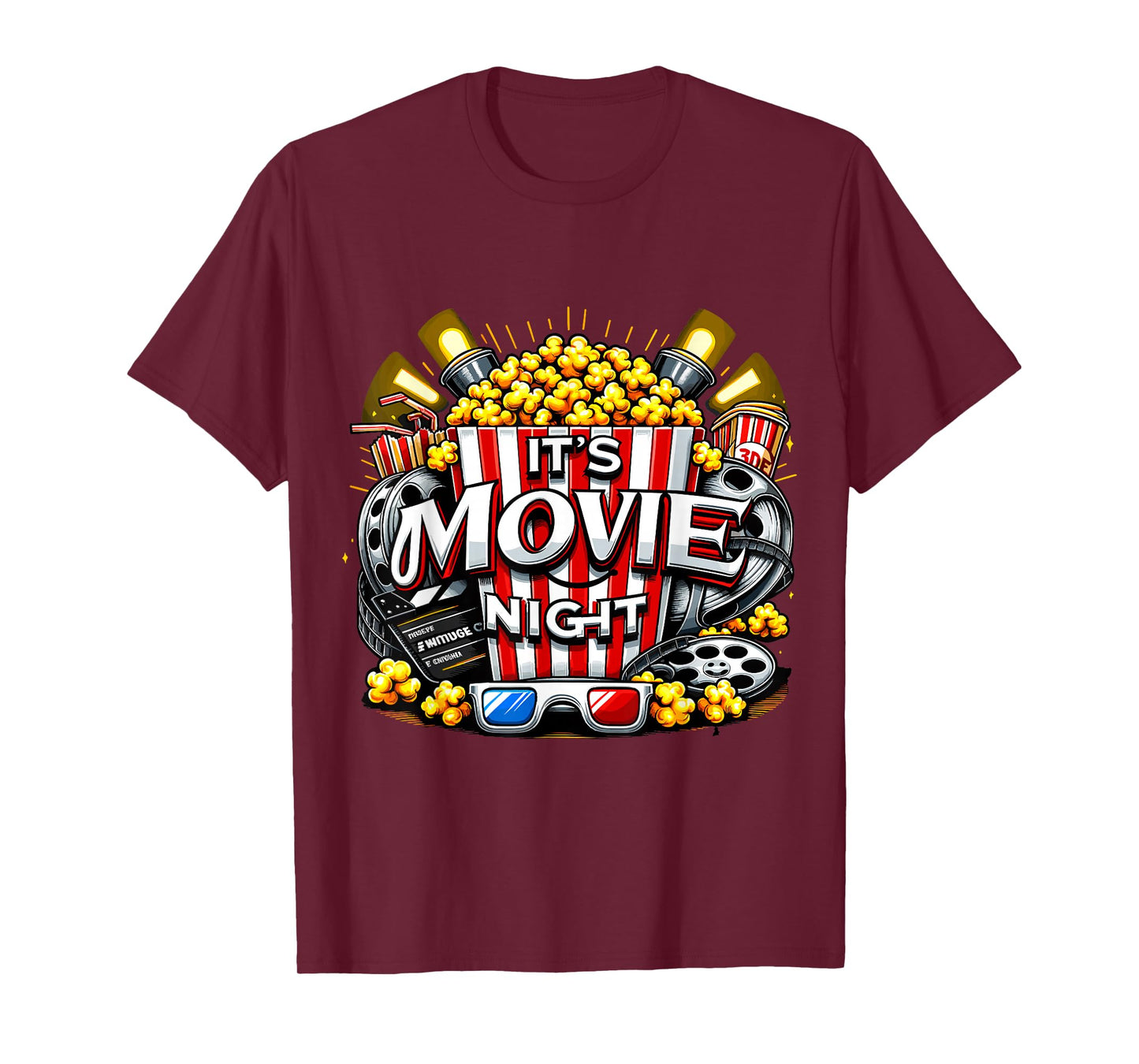 It's Movie Night Popcorn Cinema T-Shirt
