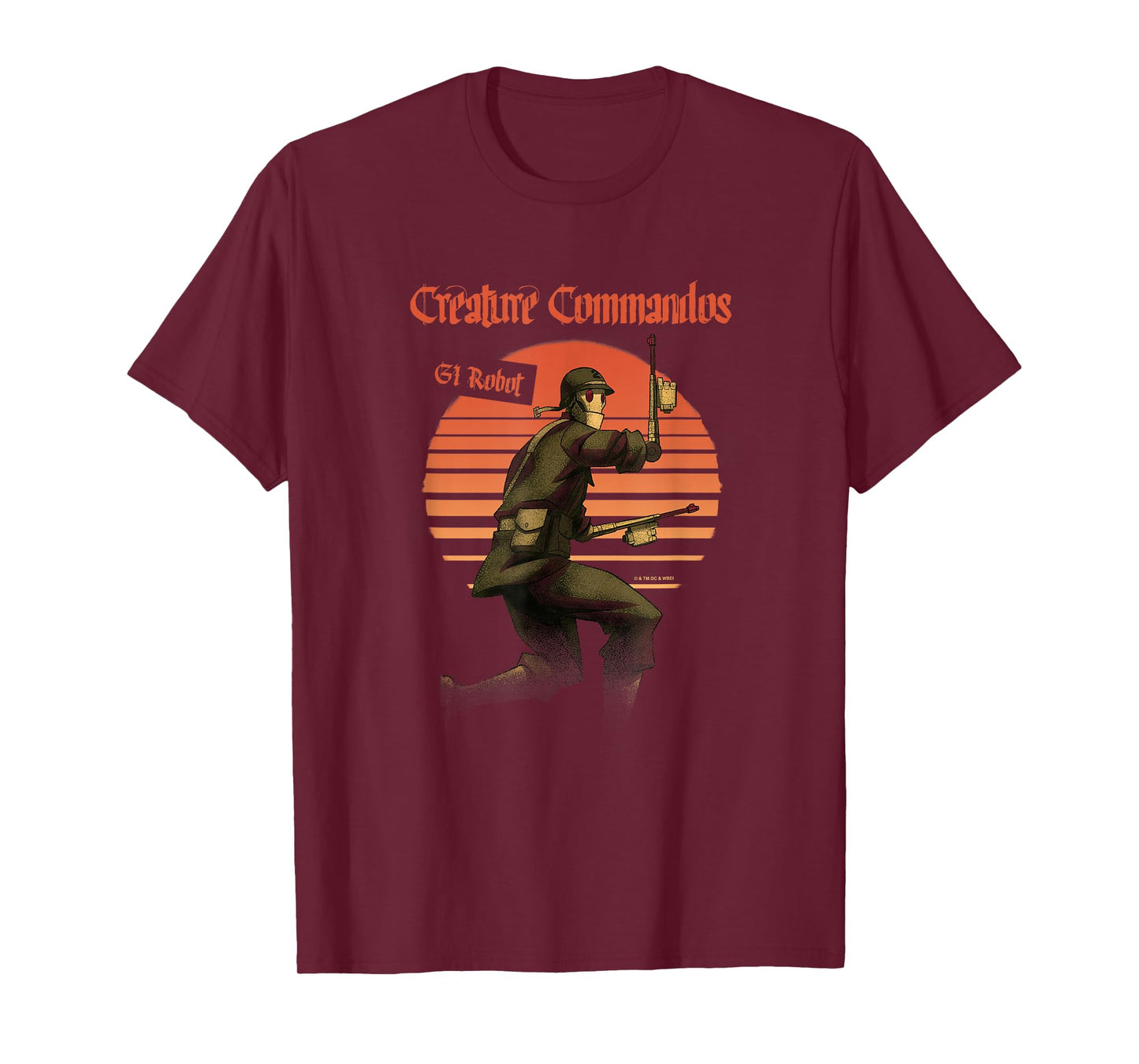 Creature Commandos G.I. Robot Poster T-Shirt - Unisex-Adults - DC Comics Licensed - Black - Small - Short Sleeve - T-Shirt